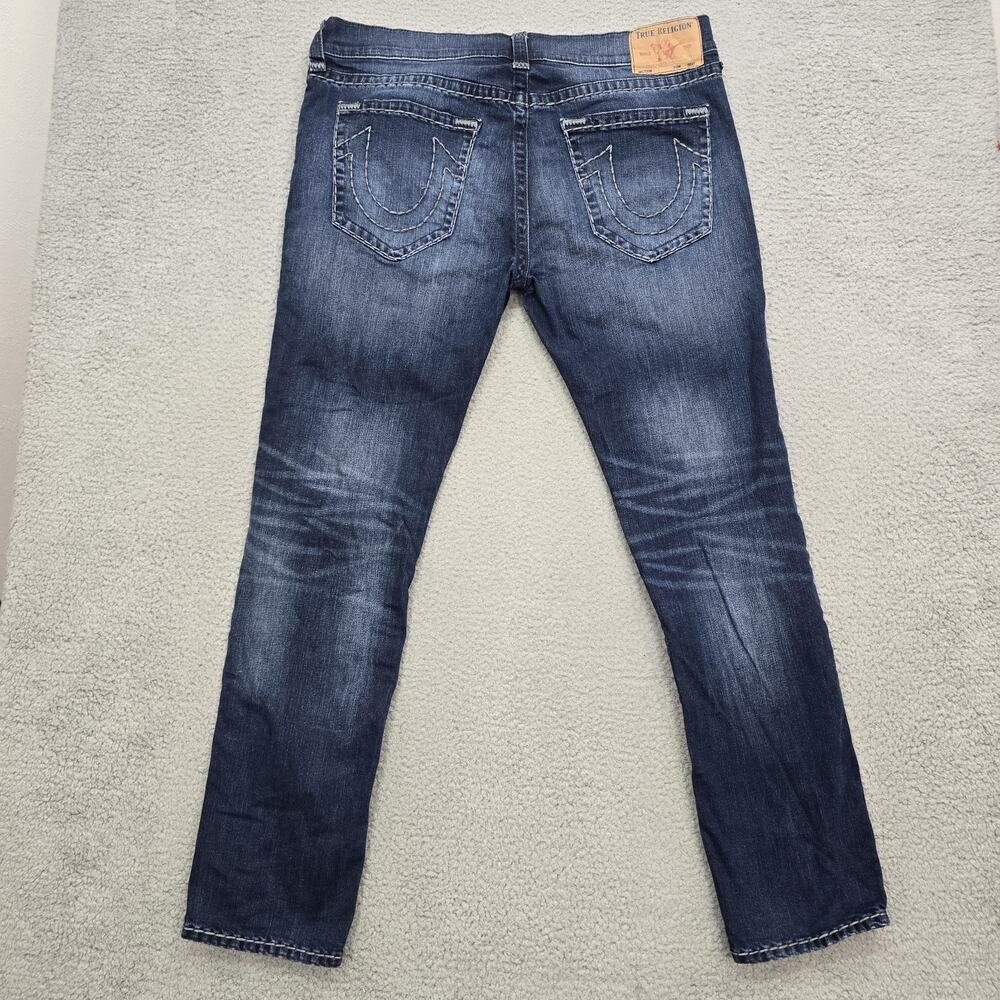 True Religion Rocco Skinny Jeans Mens 40x33 Blue Denim Classic Horseshoe EUC